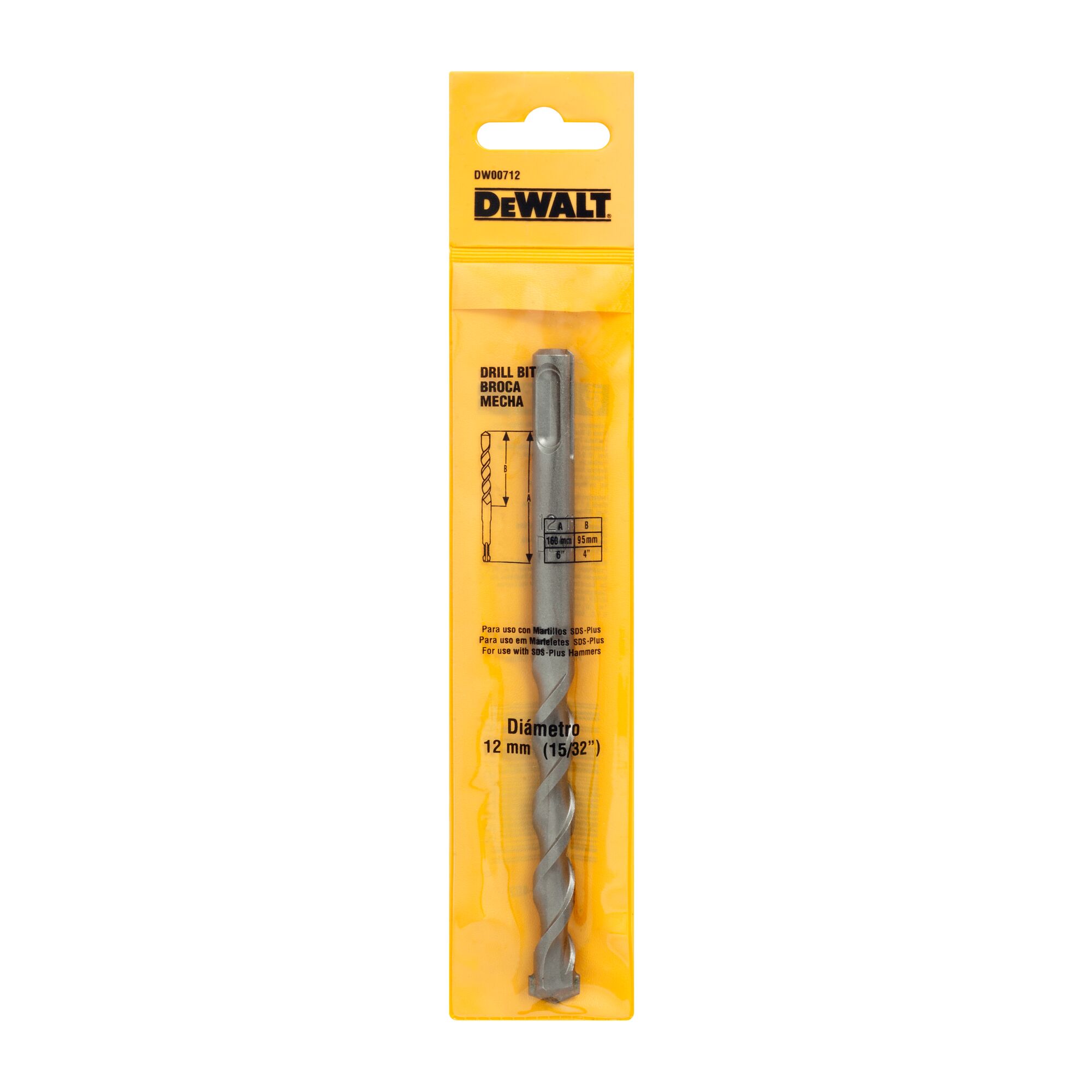 DW00712-AE SDS PLUS Drill 12mm x 95mm x 160mm Bit